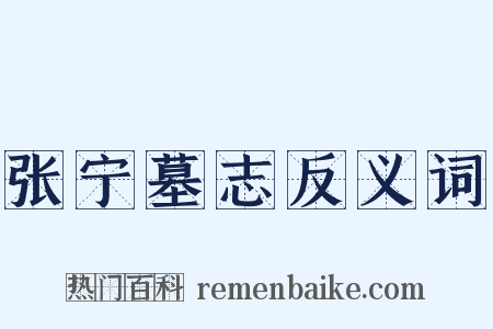 张宁墓志反义词是什么意思的图片